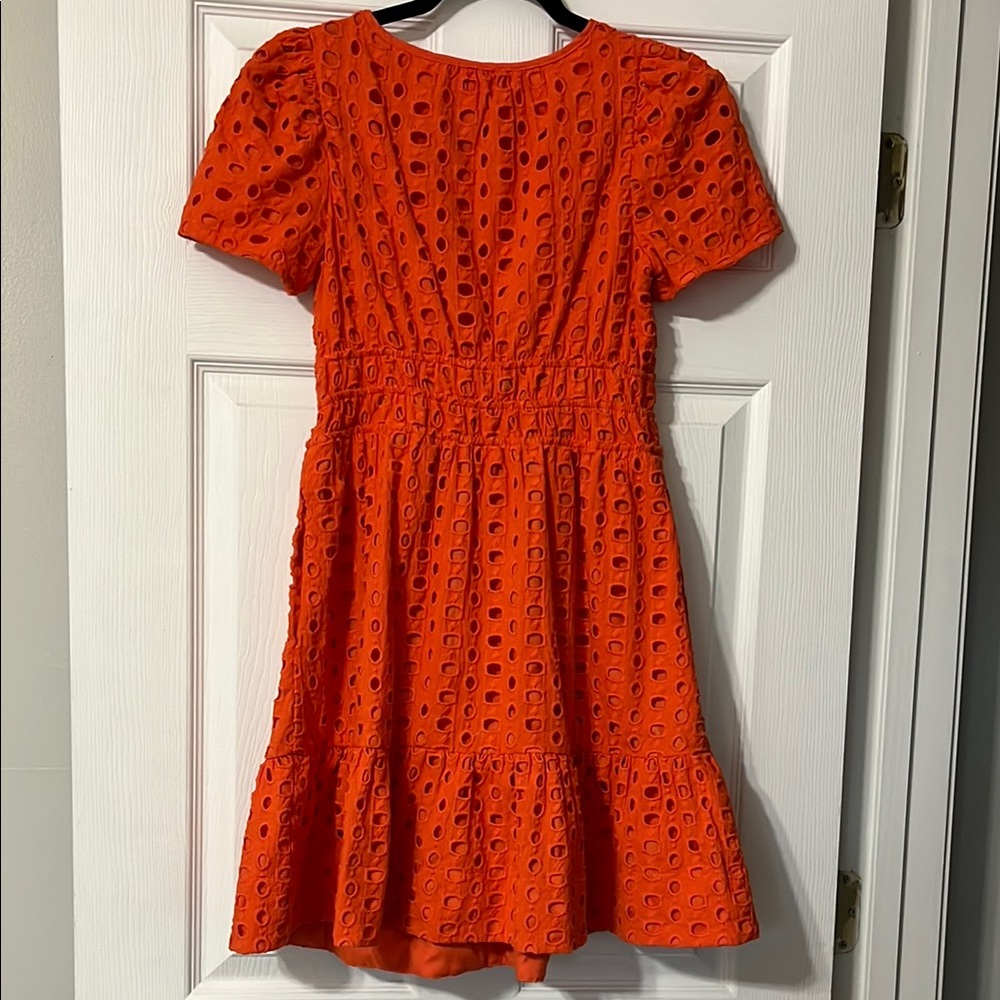 Orange Ruffled Smocked Mini Sundress - Picture 3 of 3